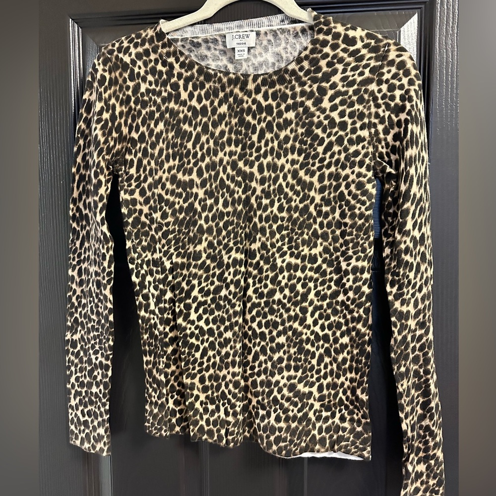 J. Crew XXS Leopard Print Teddie Sweater